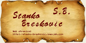 Stanko Brešković vizit kartica
